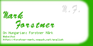 mark forstner business card